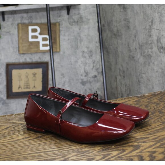 NWT Franco Sarto Womens Tinsley Mary Jane Flats I7331S4601 Gothic Red Patent 8M - Picture 8 of 14